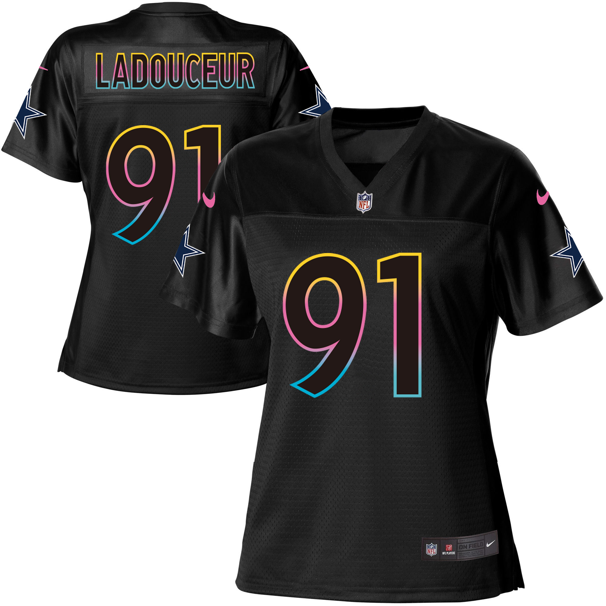 Women's Game L. P. Ladouceur Nike Jersey Black - #91 Fashion NFL Dallas Cowboys